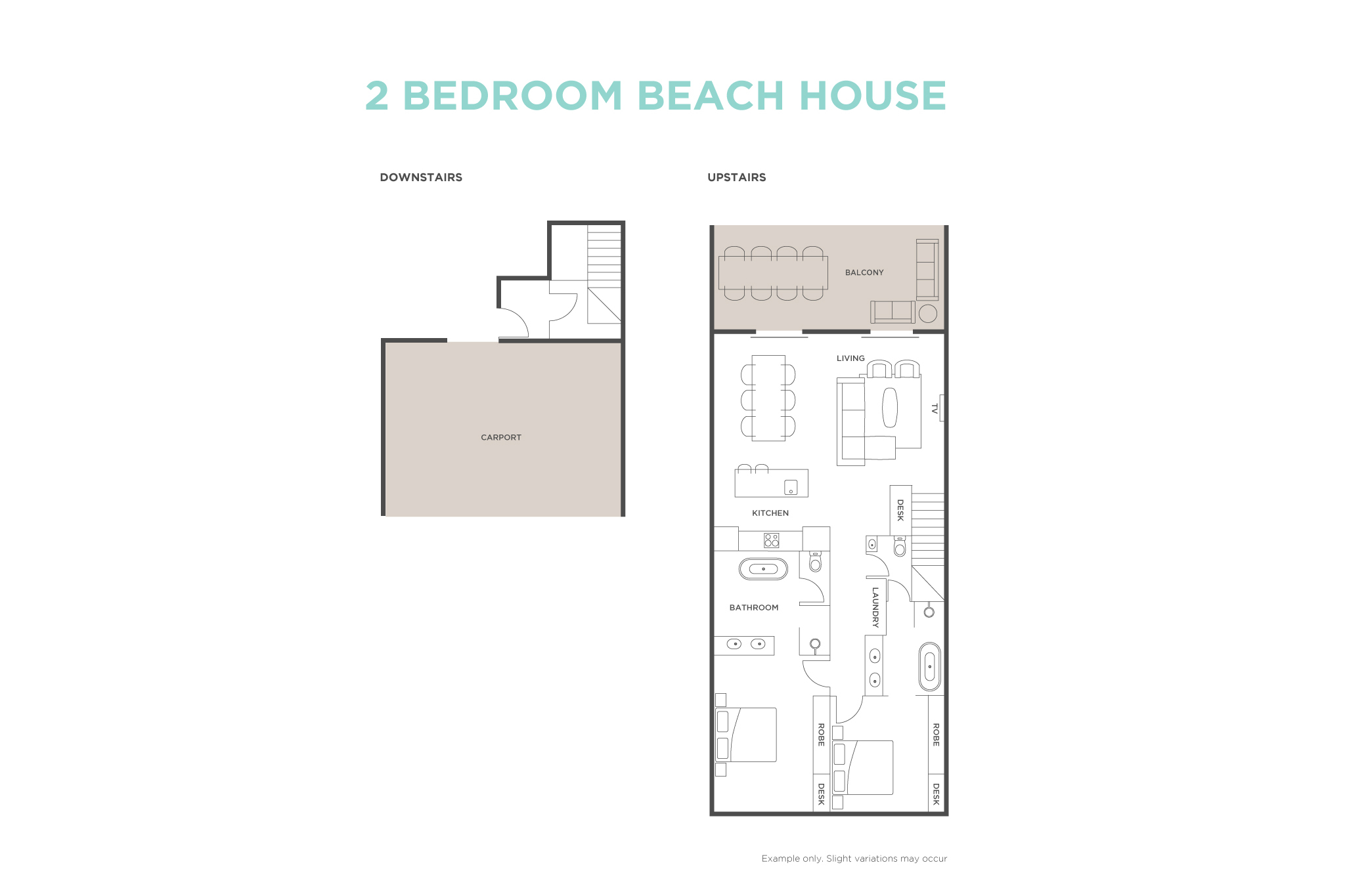 2 Bedroom Beach House floor plan