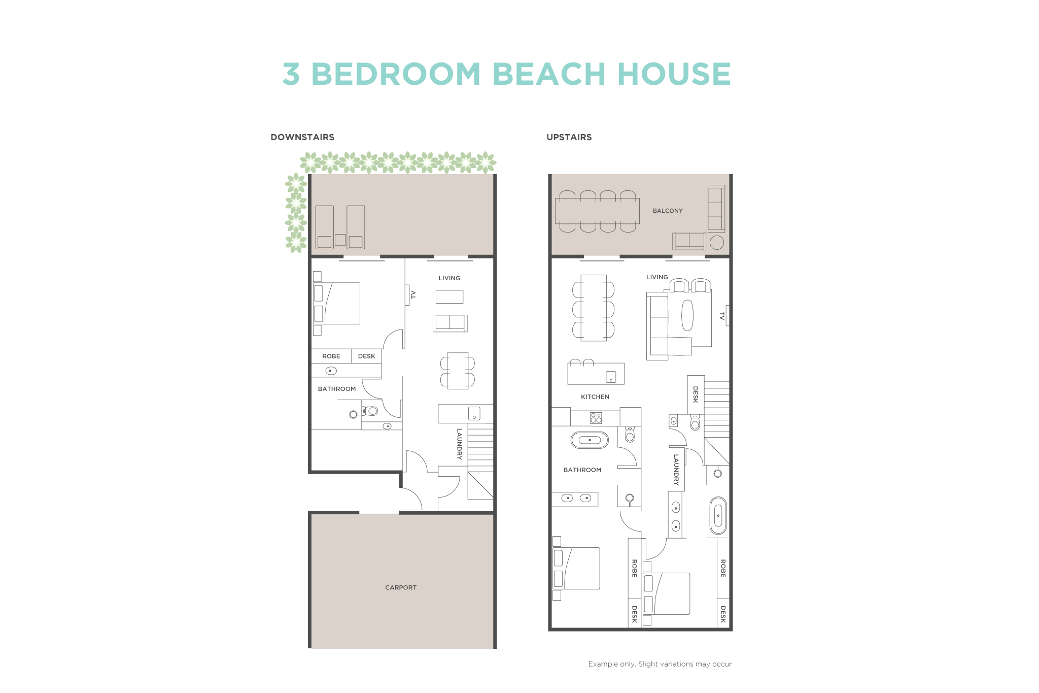 3 Bedroom Beach House floor plan