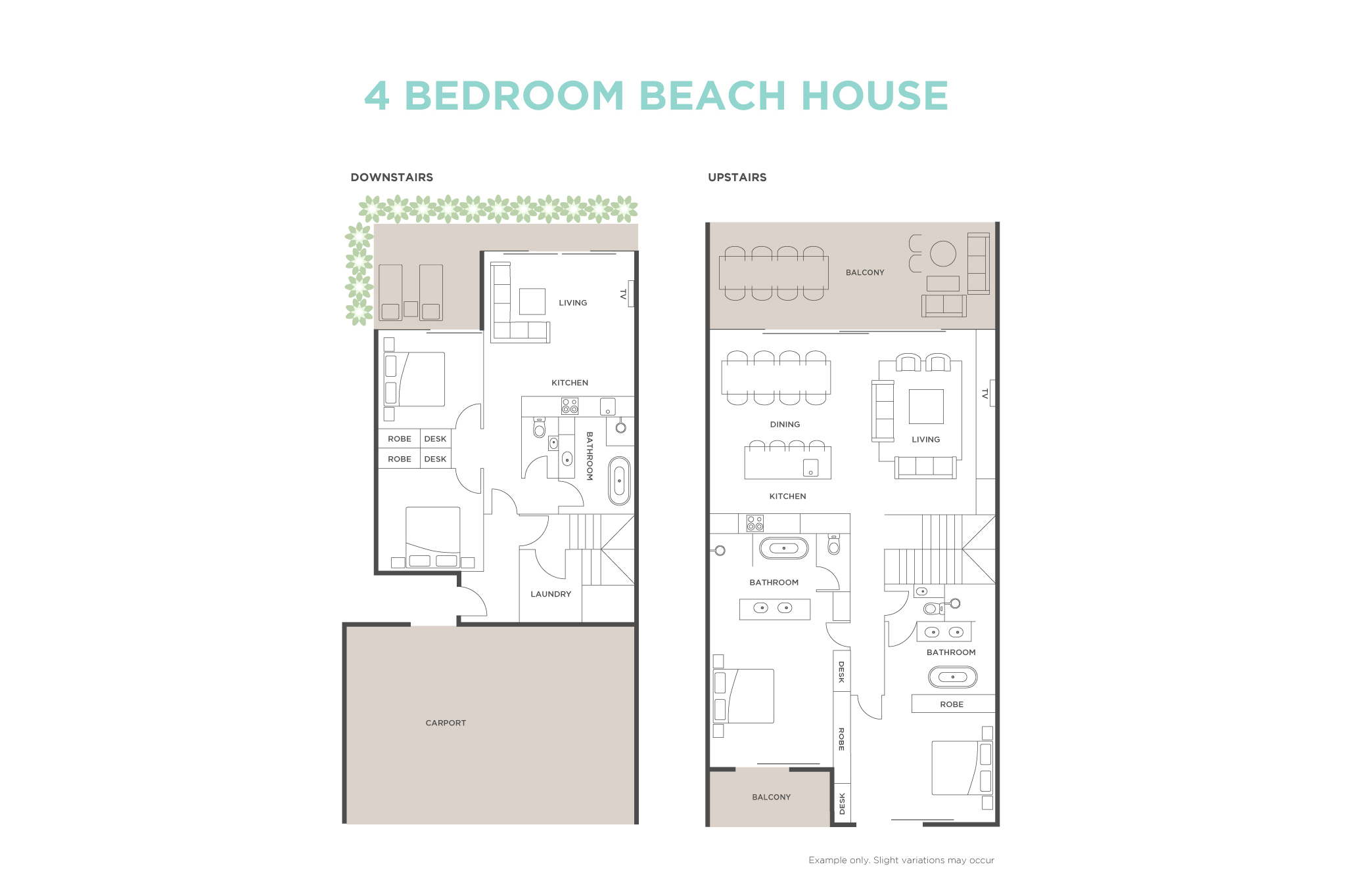 4 Bedroom Beach House floor plan