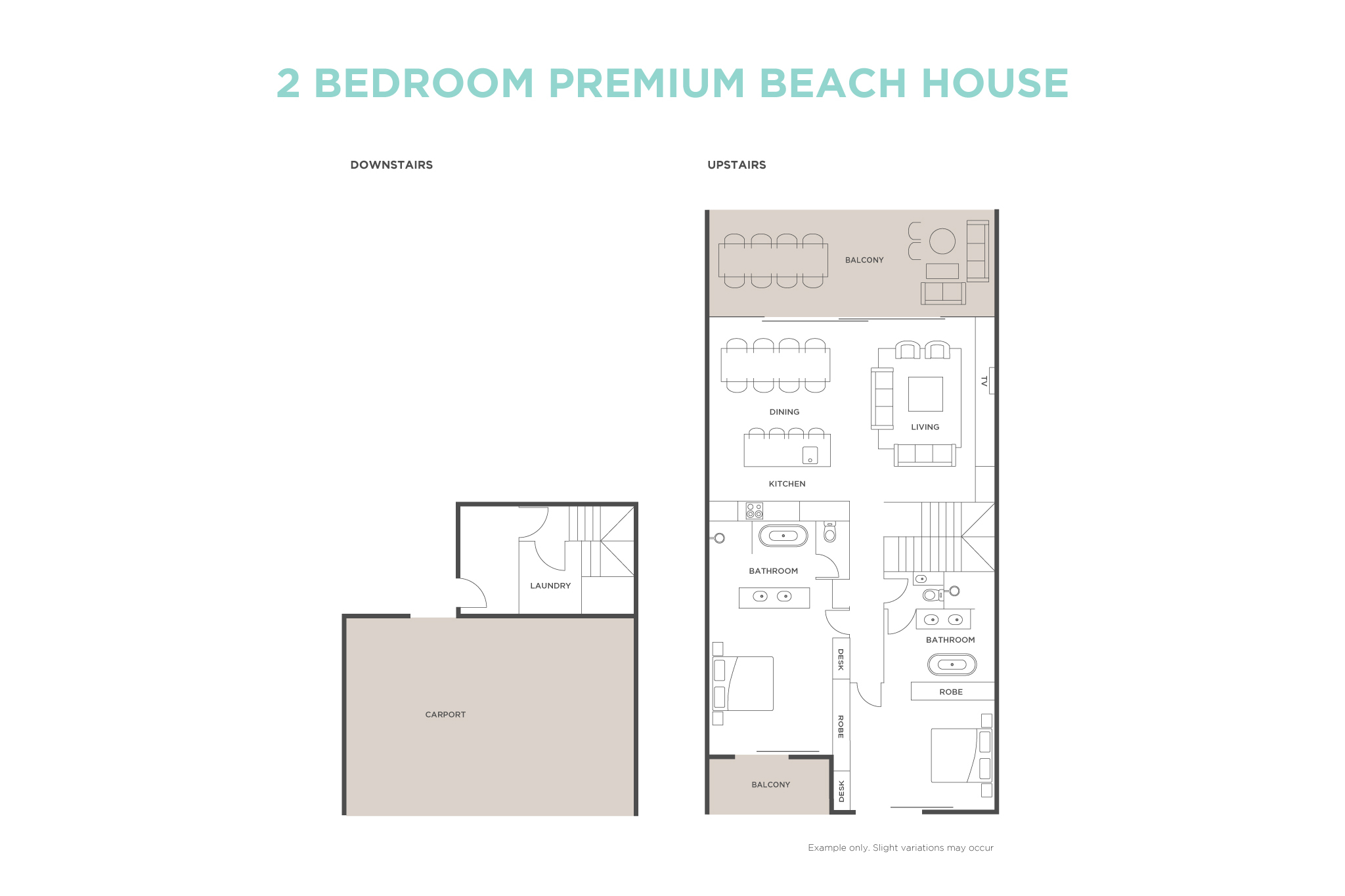 2 Bedroom Premium Beach House floor plan