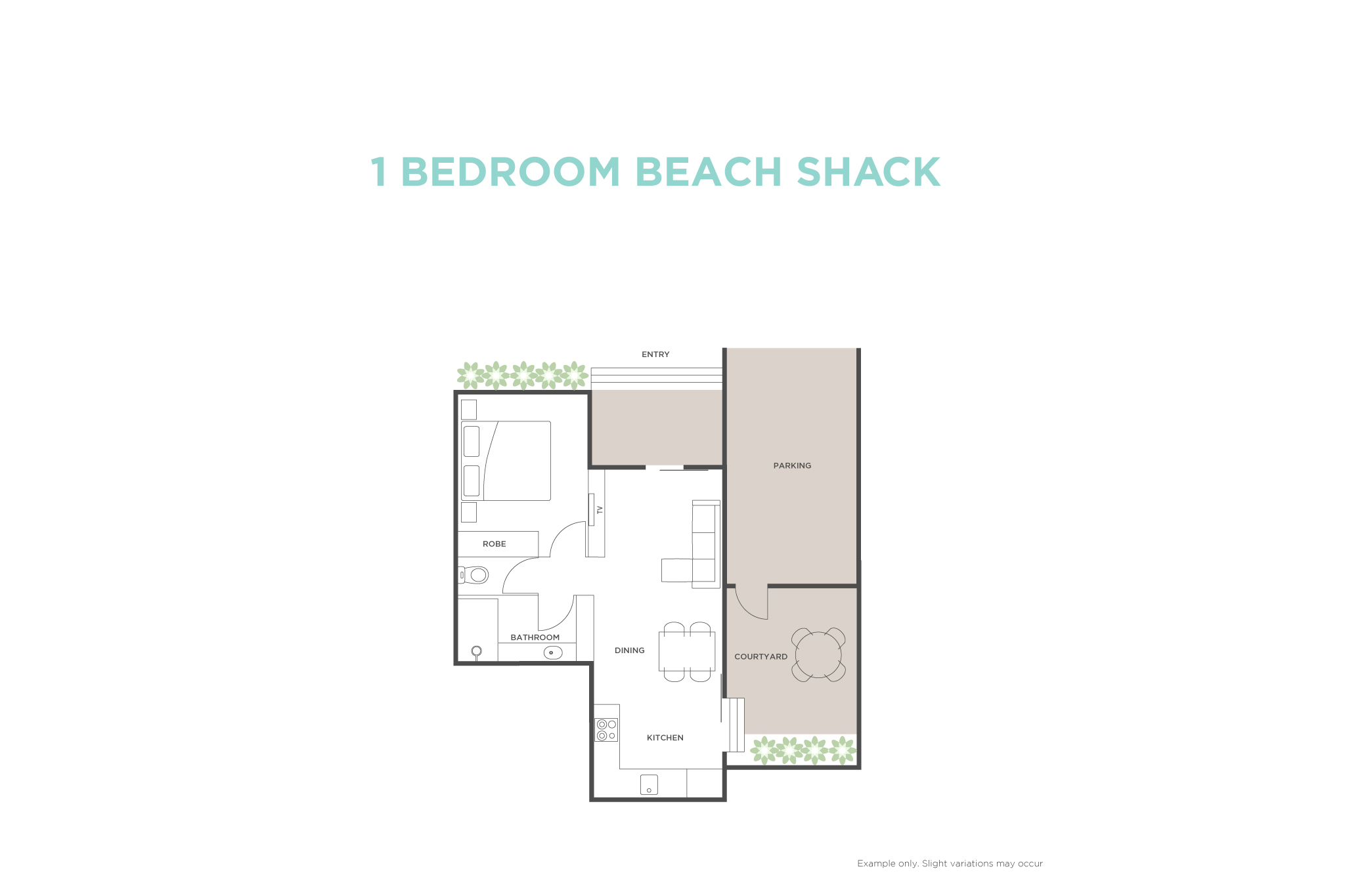 1 Bedroom Beach Shack floor plan